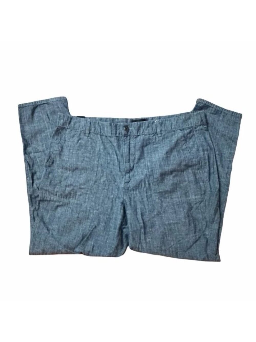 Vince Blue Lightweight Cotton Pants Size 31 Trouser Straight Leg Chambray Look